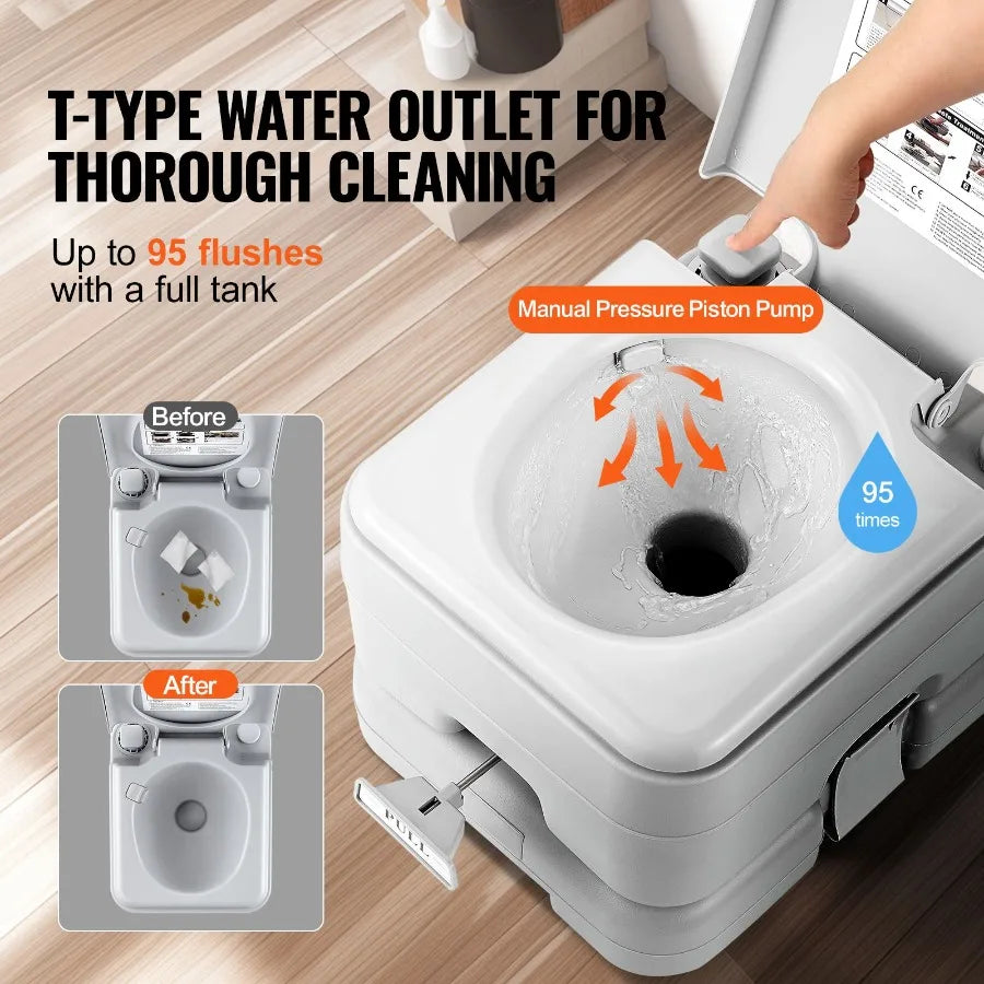 Portable Camping Toilet With Carry Bag And 3.2 Gal Tank