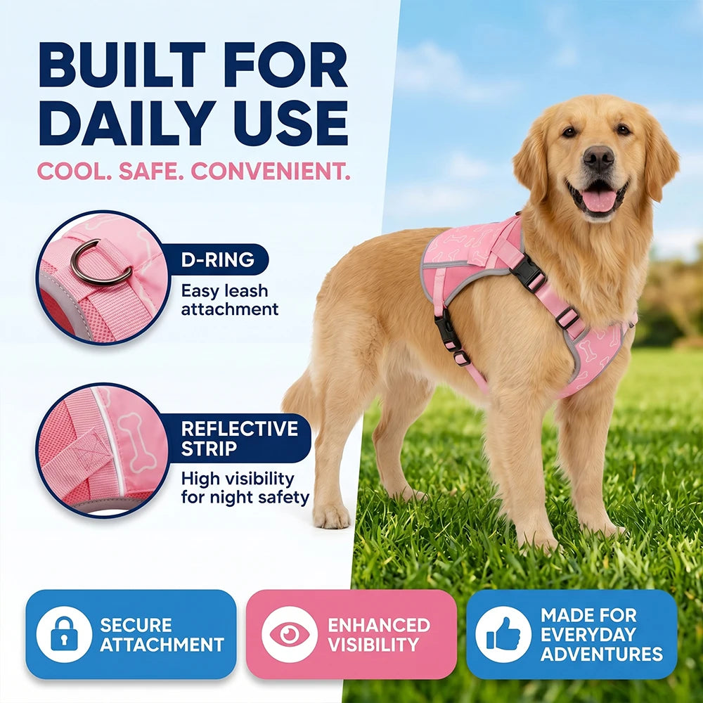 Cooling Vest For Dogs With Replaceable Cooling Packs, Lightweight