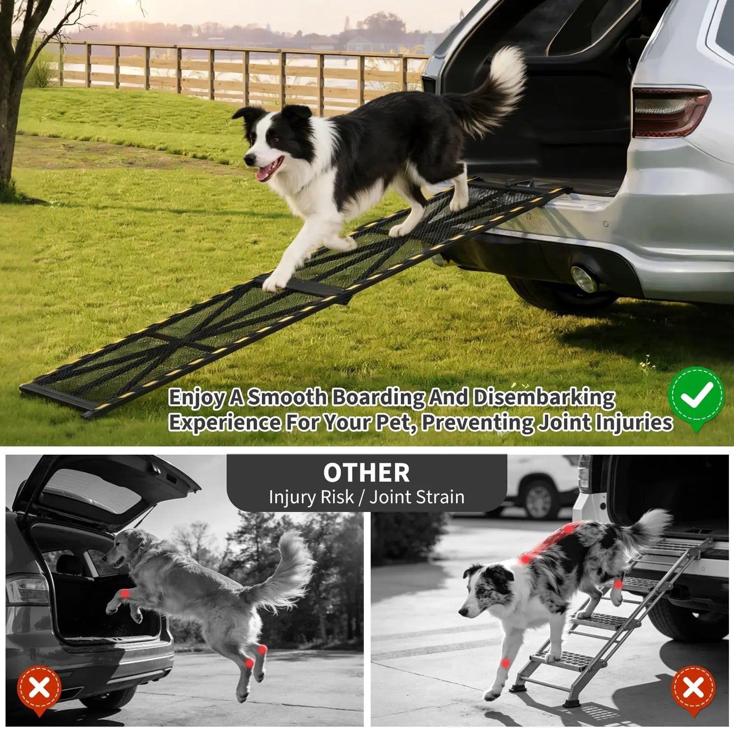 DishyKooker Heavy Duty Folding Steel Dog Ramp For Vehicles