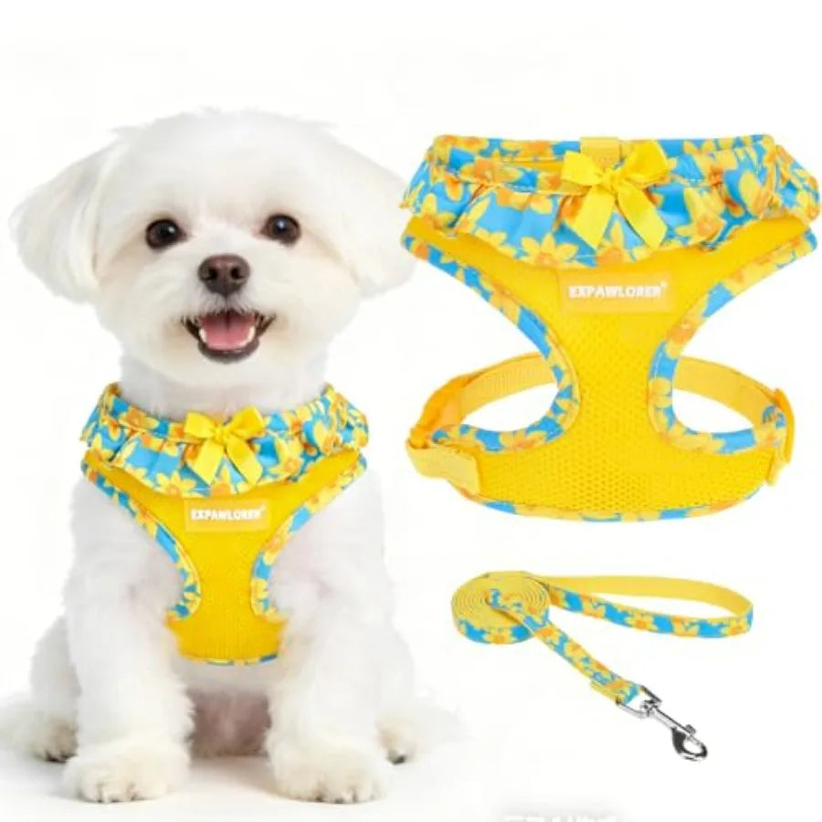 Dog Harness Leash Set Step In Adjustable NoChoke Mesh Vest