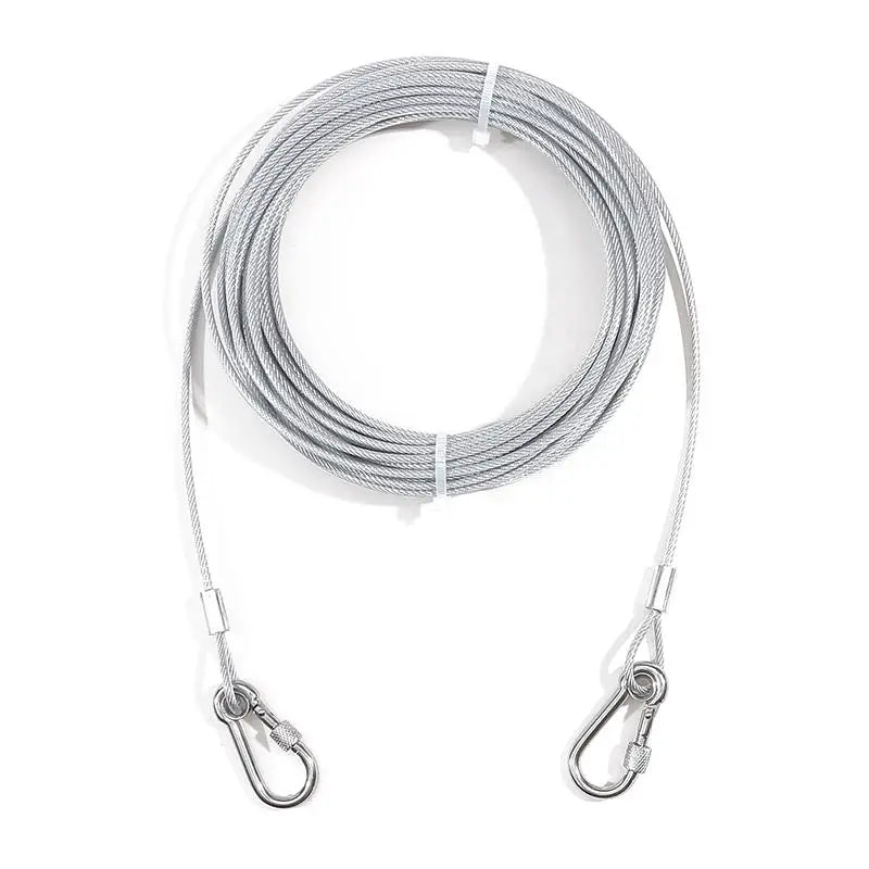 Double Headed Stainless Steel Dog Tie Out Cable Leash With Metal Buckle