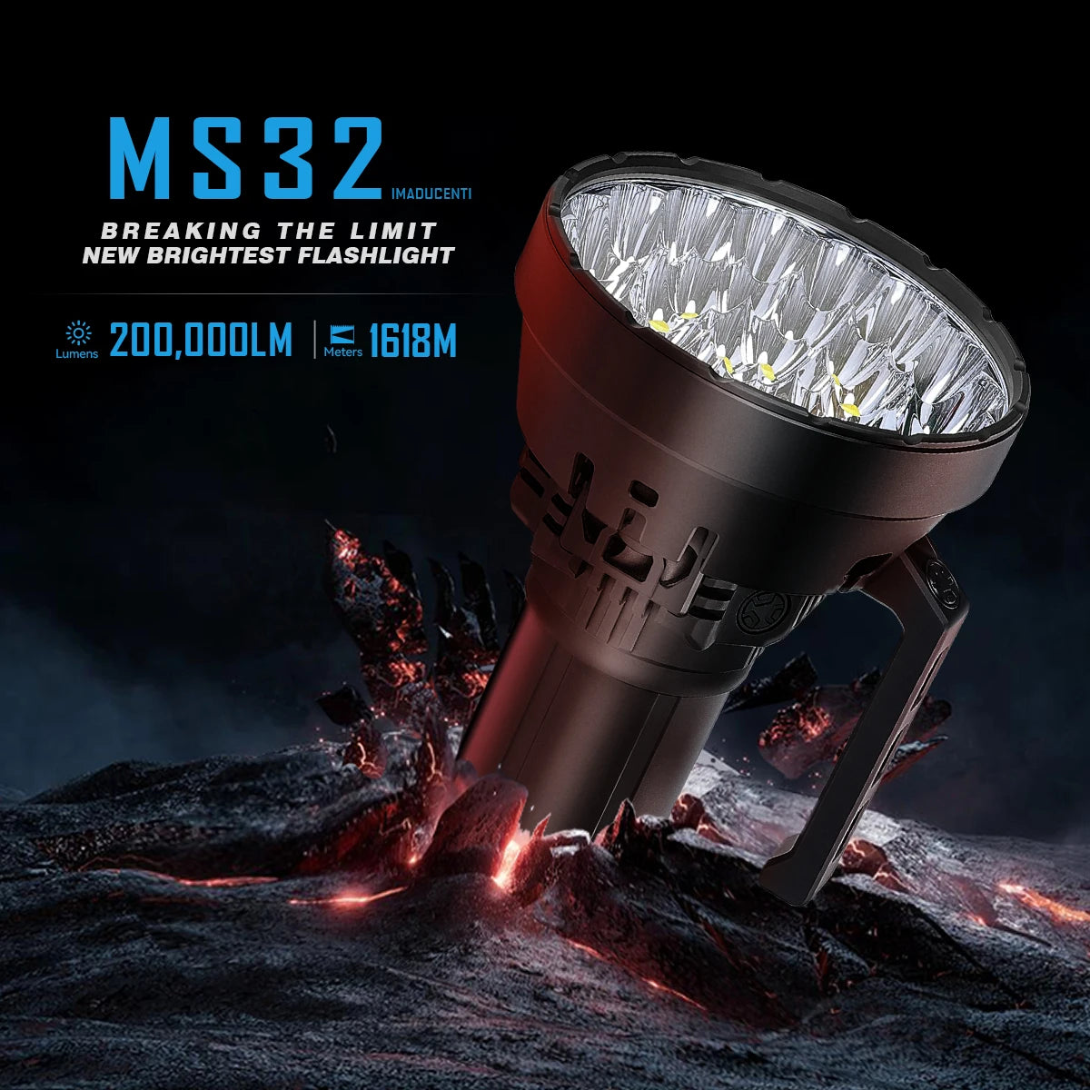 Imalent MS32 200000 Lumen Rechargeable Professional Searchlight LED Flashlight