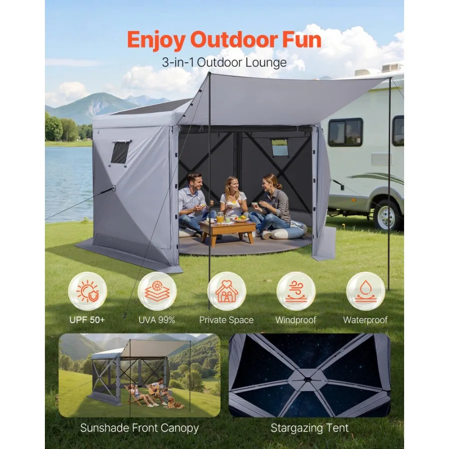 Pop Up Gazebo Screen Tent With Bite Proof Mesh For Outdoor Use