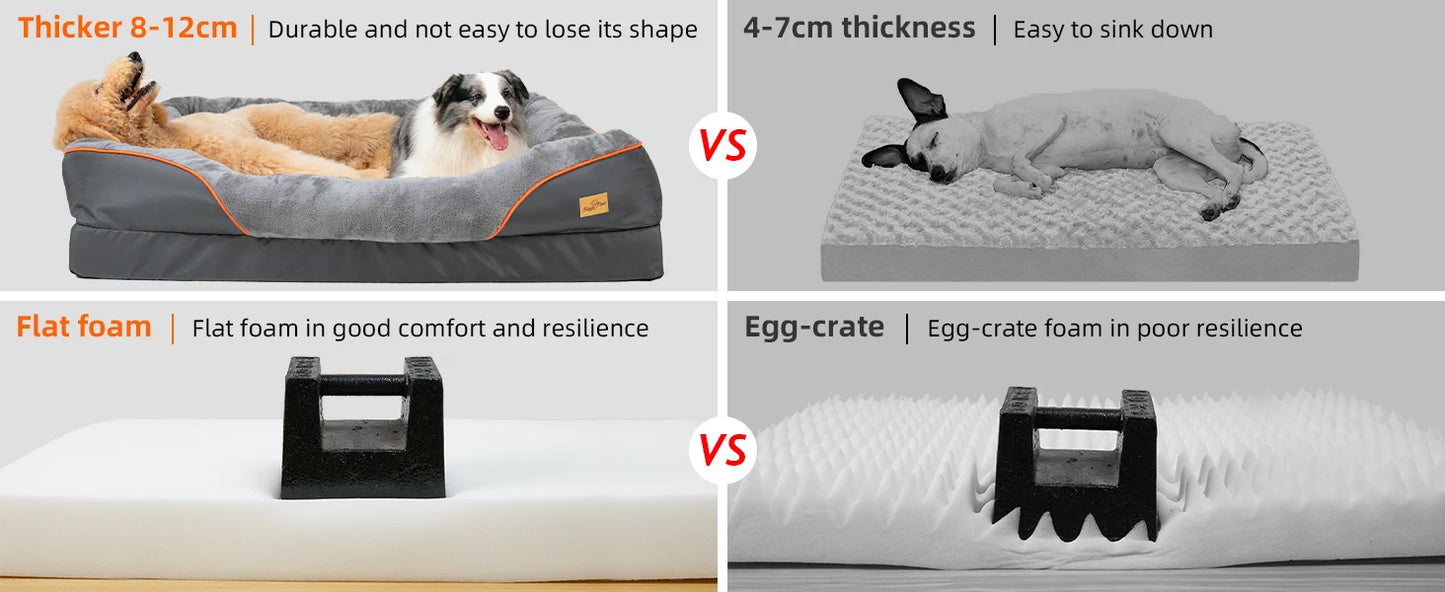 BORWART Orthopedic Memory Foam Dog Bed With Removable Cover