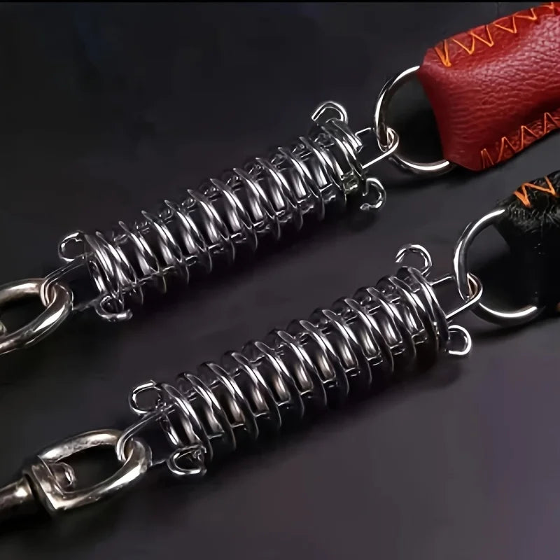 Eight-Strand Genuine Cowhide Braided Dog Leash, Heavy Duty Training Lead