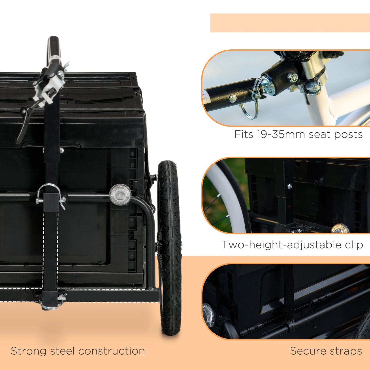 Bicycle Cargo Trailer With Removable Storage Box