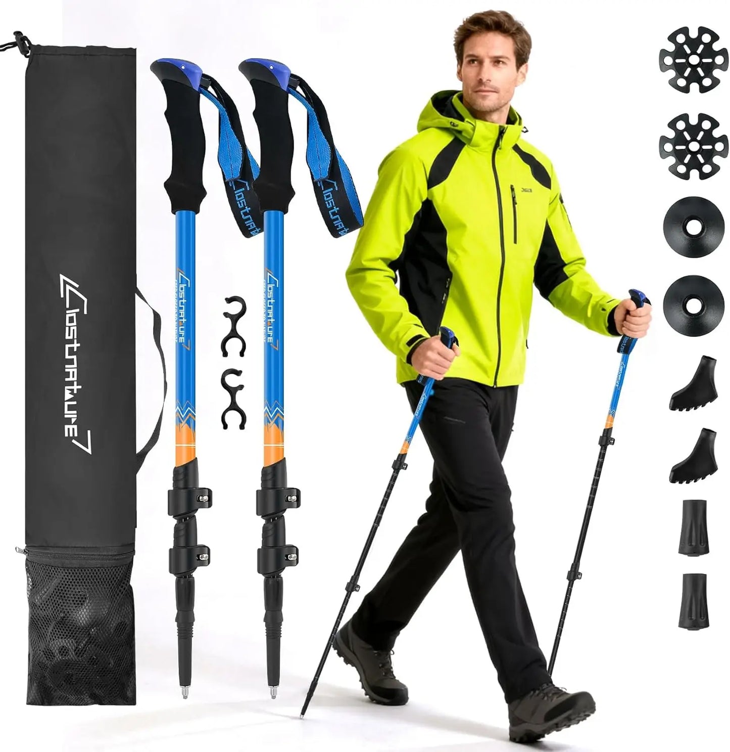 Trekking Poles For Hiking Collapsible Lightweight 2 Pack