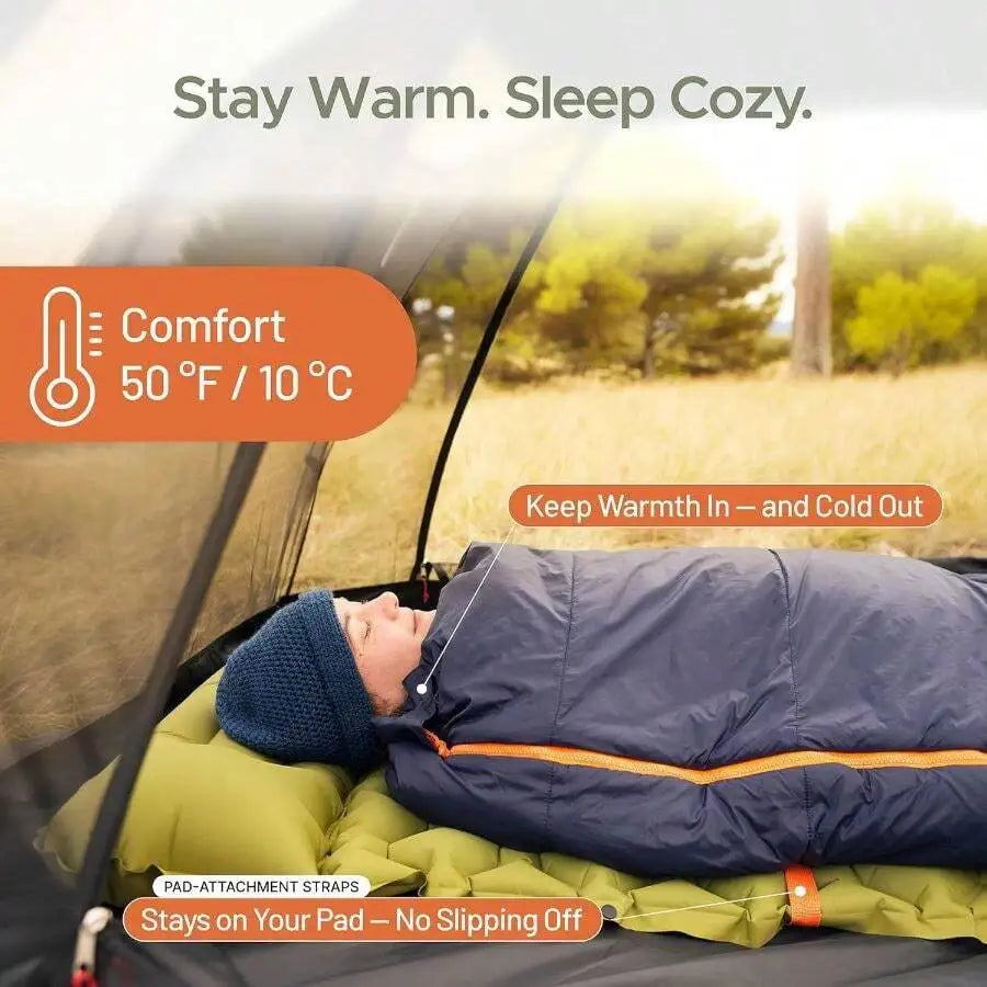 Lightweight Rectangular Camping Sleeping Bag For Adults With Pad Attachment