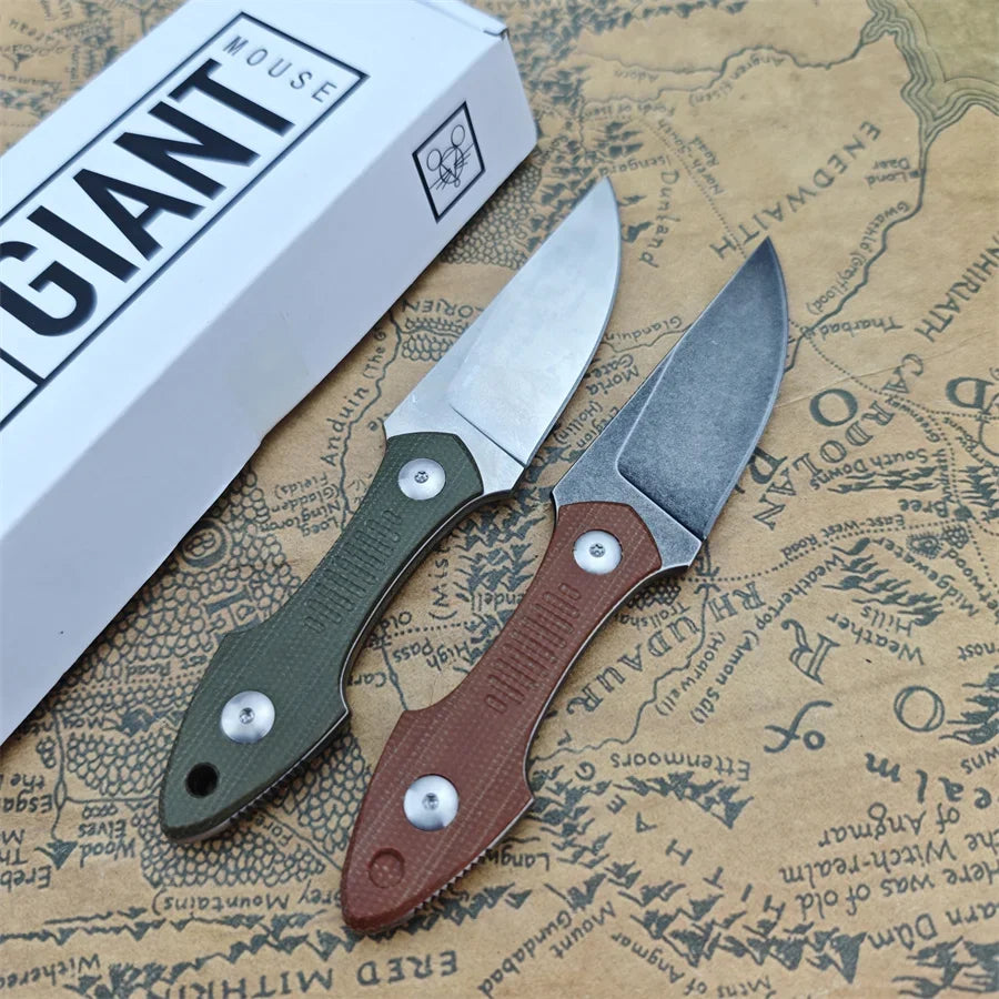 GiantMouse GMF3 Fixed Blade Knife With Leather Sheath