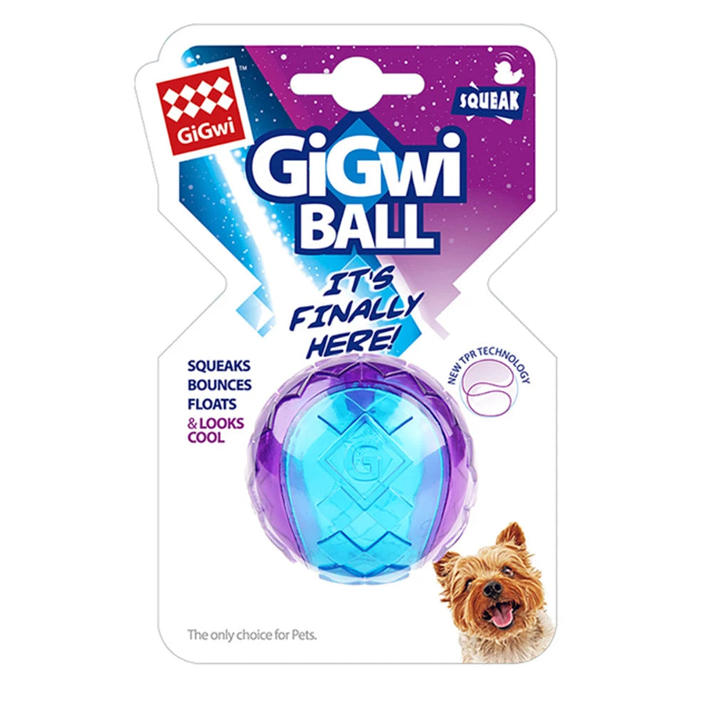 Dogs Squeaky Ball Toy Natural Rubber Chew For Outdoor Play