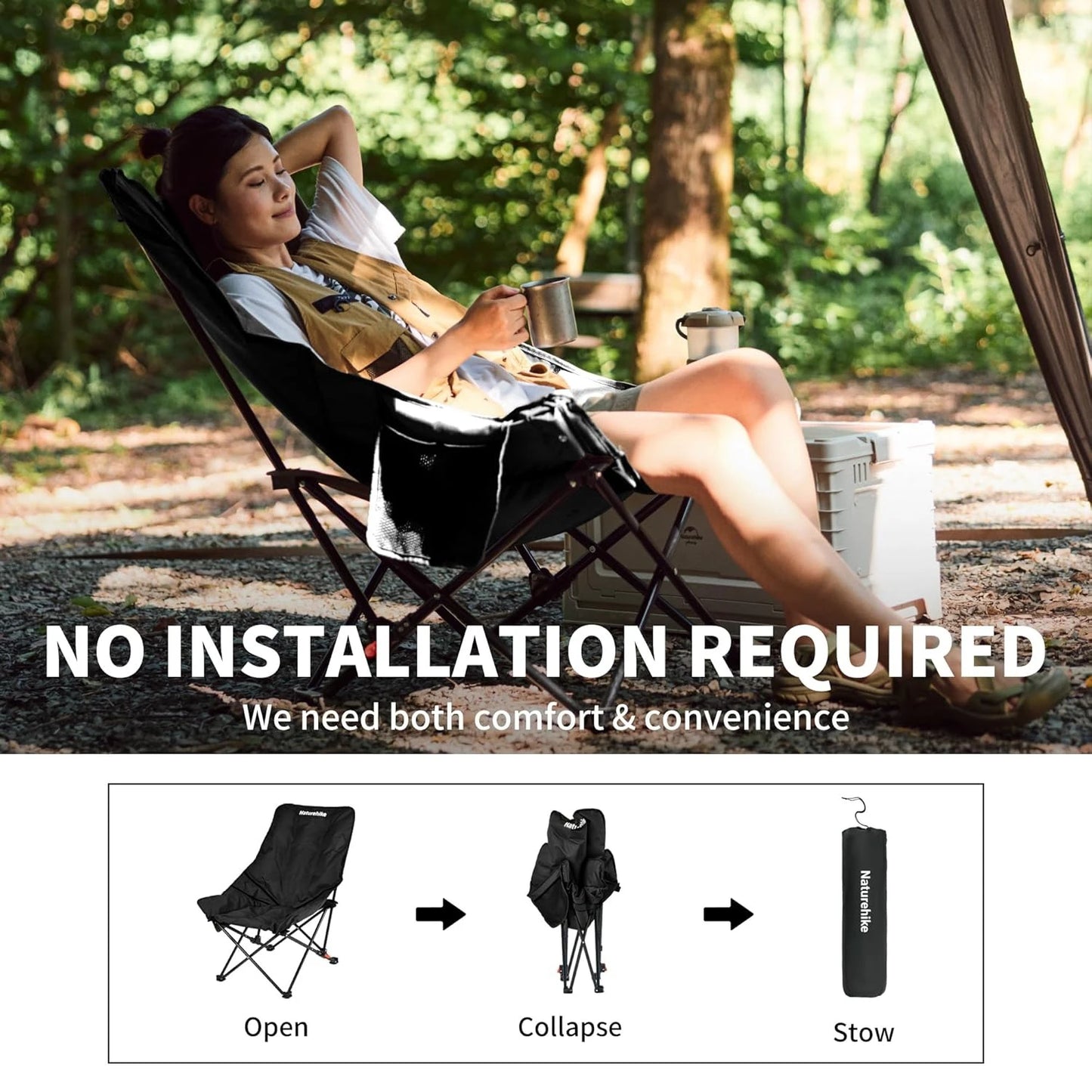 Naturehike Sea Star Recliner Moon Chair Folding Outdoor Chair