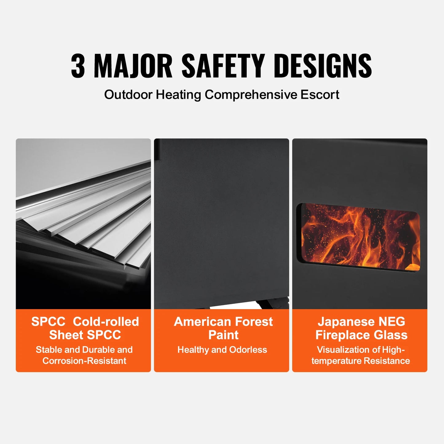 SucceBuy Wood Stove 86in Alloy Steel Camping Tent Stove Portable Wood Burning Stove with Chimney Pipes & Gloves 1400in³Firebox