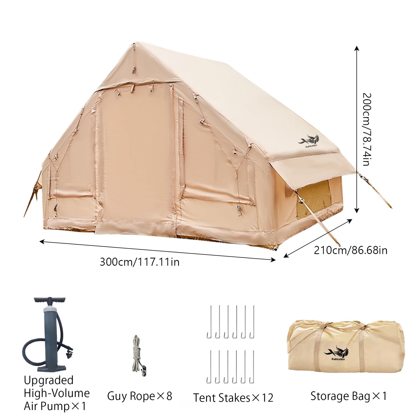 Pakicetus Inflatable Family Tent With Skylight And Quick Setup