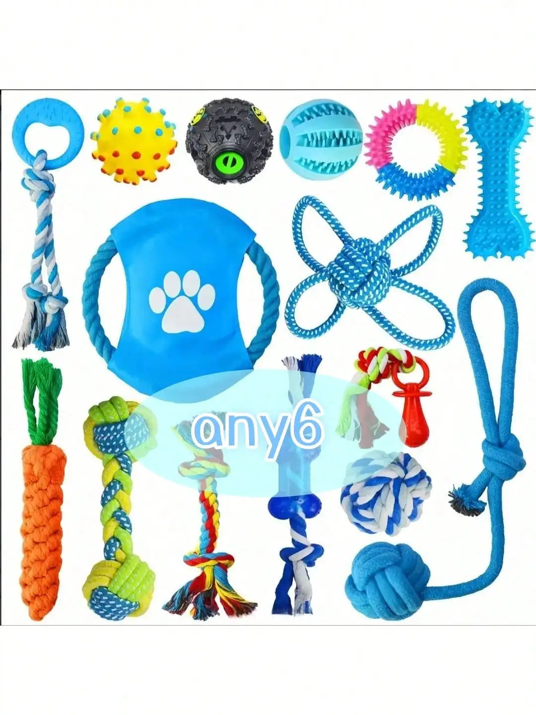 4 Piece Pet Toy Set Durable Dog Toys Ball Rope Puzzle Toys