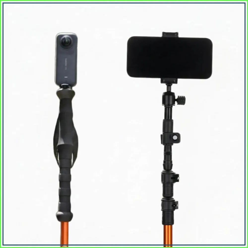 Selfie Trekking Pole Ultralight 7075 Aluminum With Built In Mount