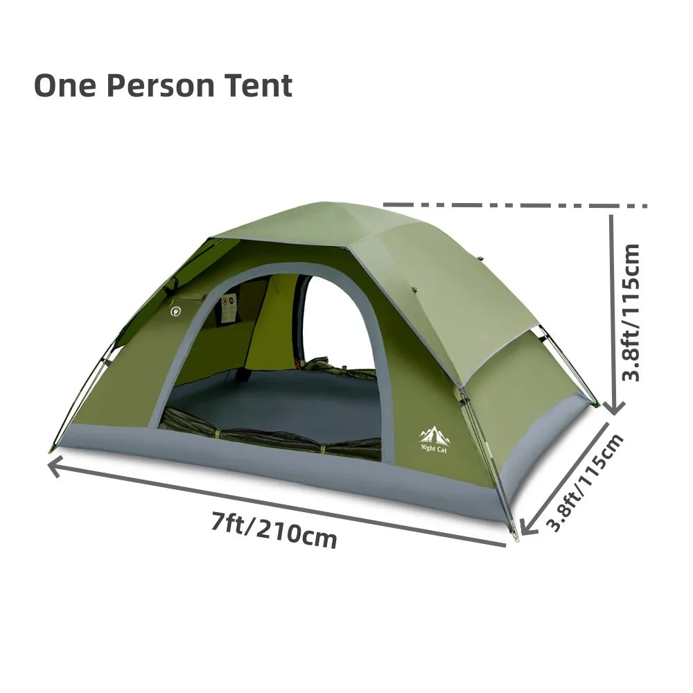 Night Cat Camping Tents With Rainfly Easy Clip Setup Waterproof
