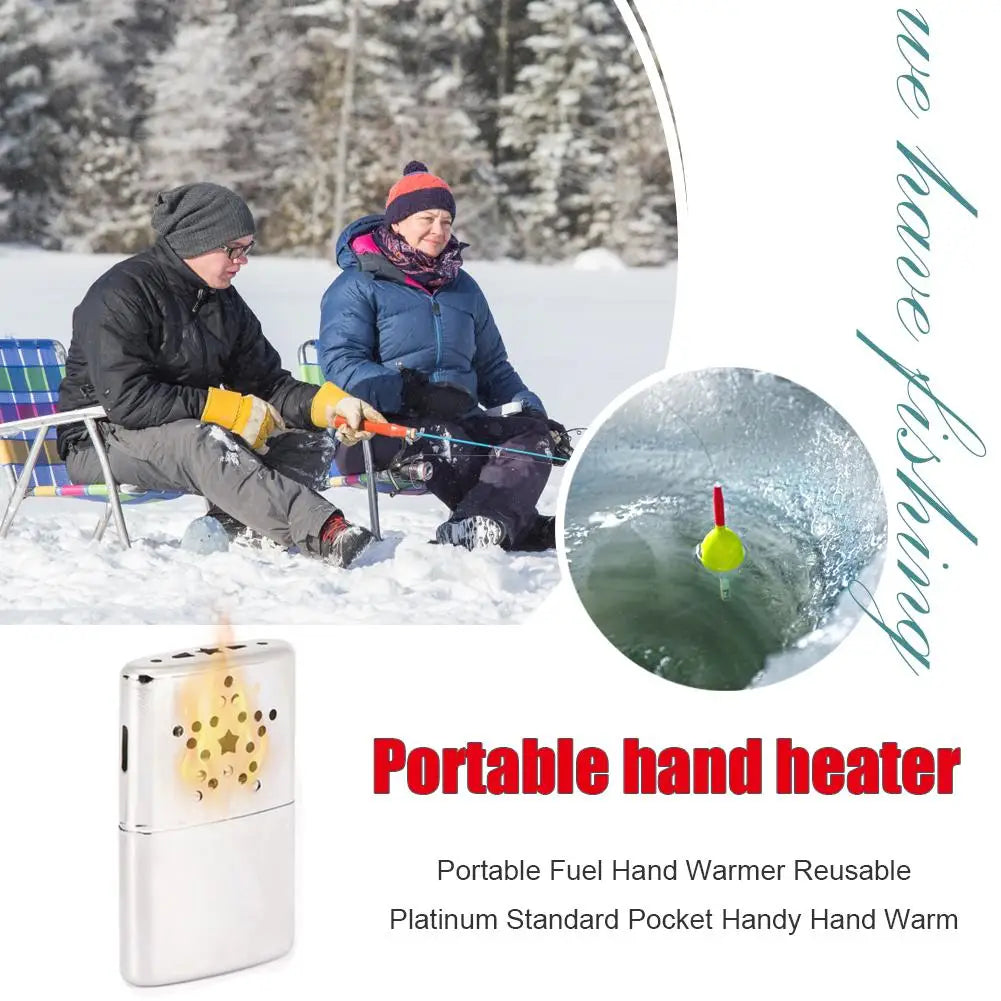 Apwikoger Refillable Catalytic Fuel Hand Warmer Portable Reusable Metal Alloy