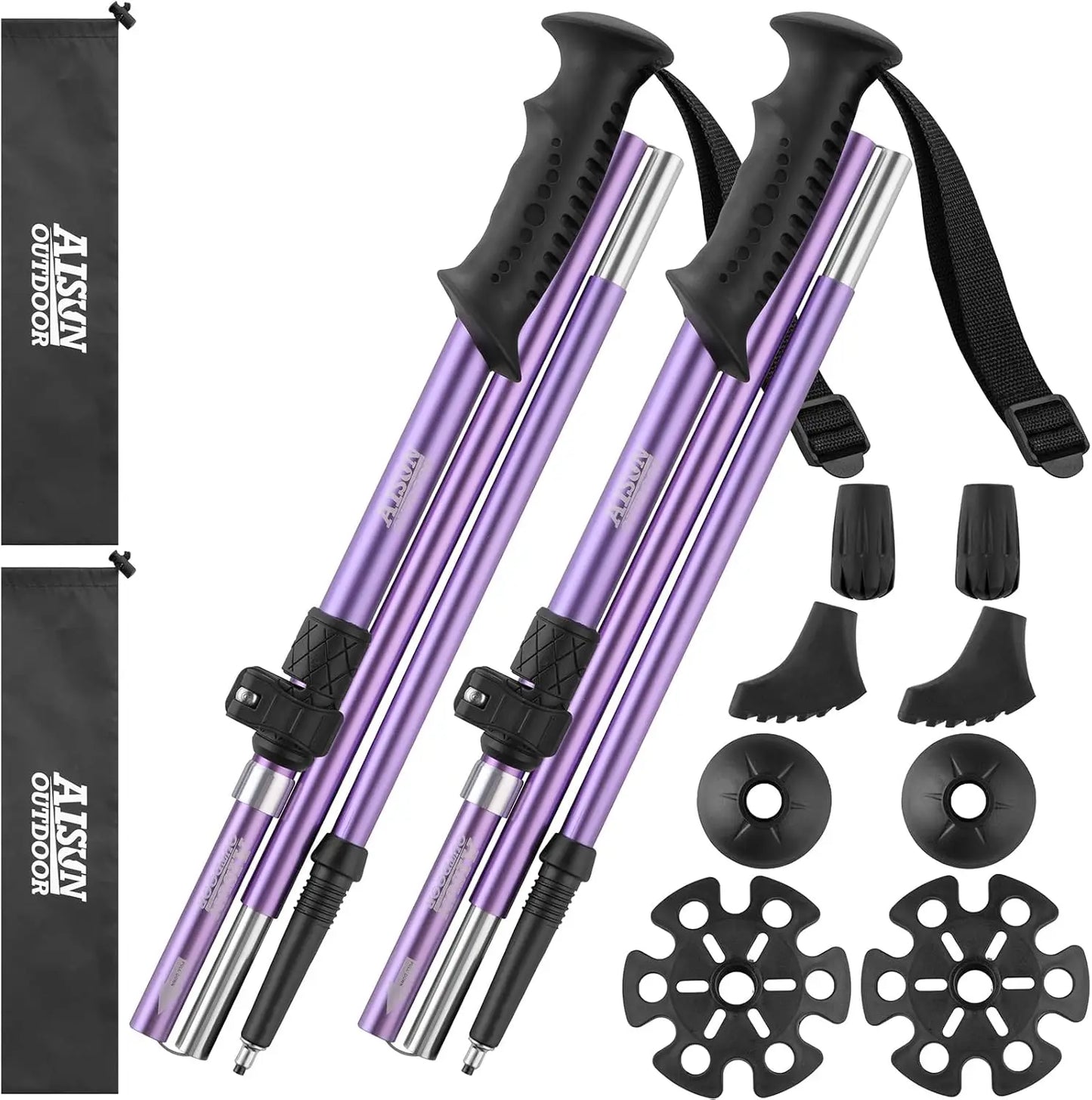 AISUN Outdoor Lightweight Adjustable Trekking Poles For Hiking