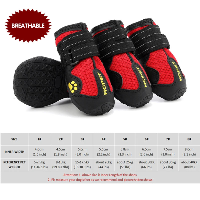 HCPET Waterproof Outdoor Dog Boots Set Durable Breathable