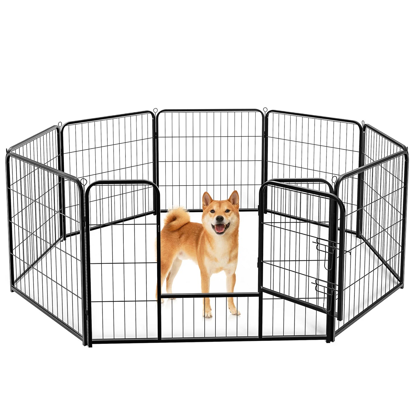 JHK Metal 8-Panel Dog Playpen For Indoor Outdoor Use