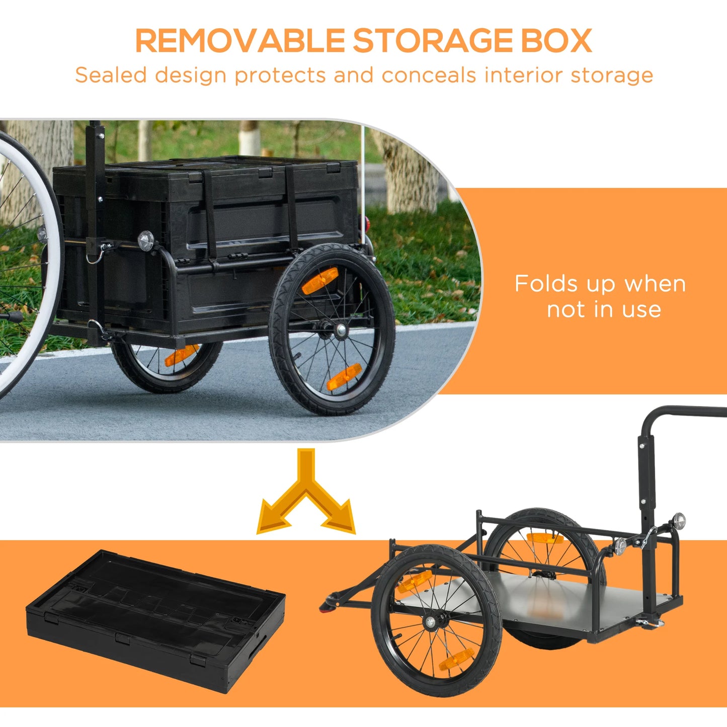Bicycle Cargo Trailer With Removable Storage Box