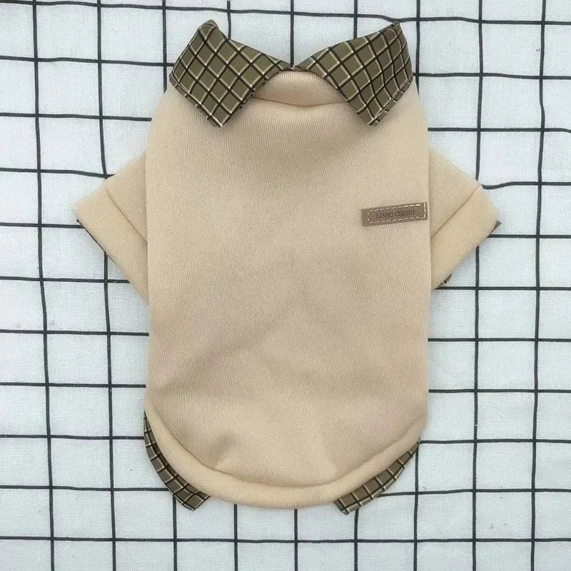 Petfrd Global Warm Winter Plaid Collar Hoodie Jacket For Small Dogs
