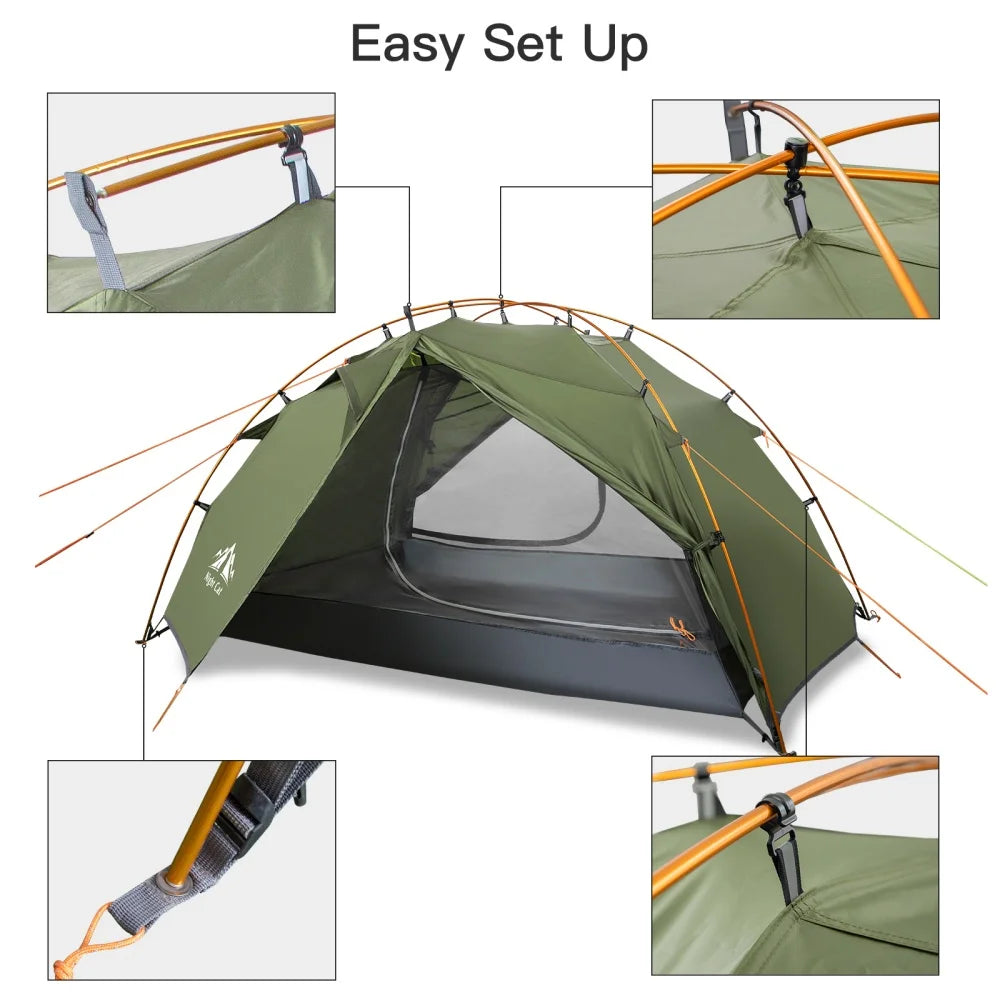 Night Cat Two Person Backpacking Tent Double Layers Waterproof Ultralight
