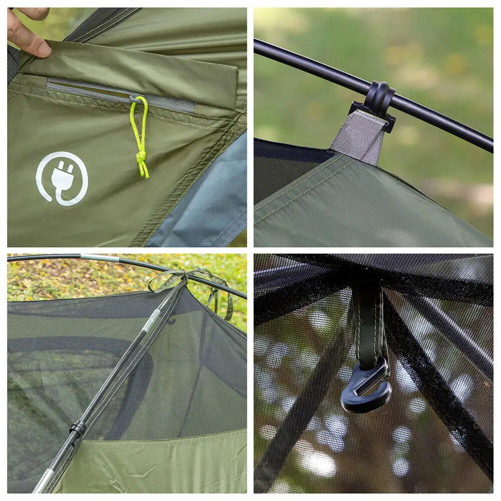 Night Cat Camping Tents With Rainfly Easy Clip Setup Waterproof