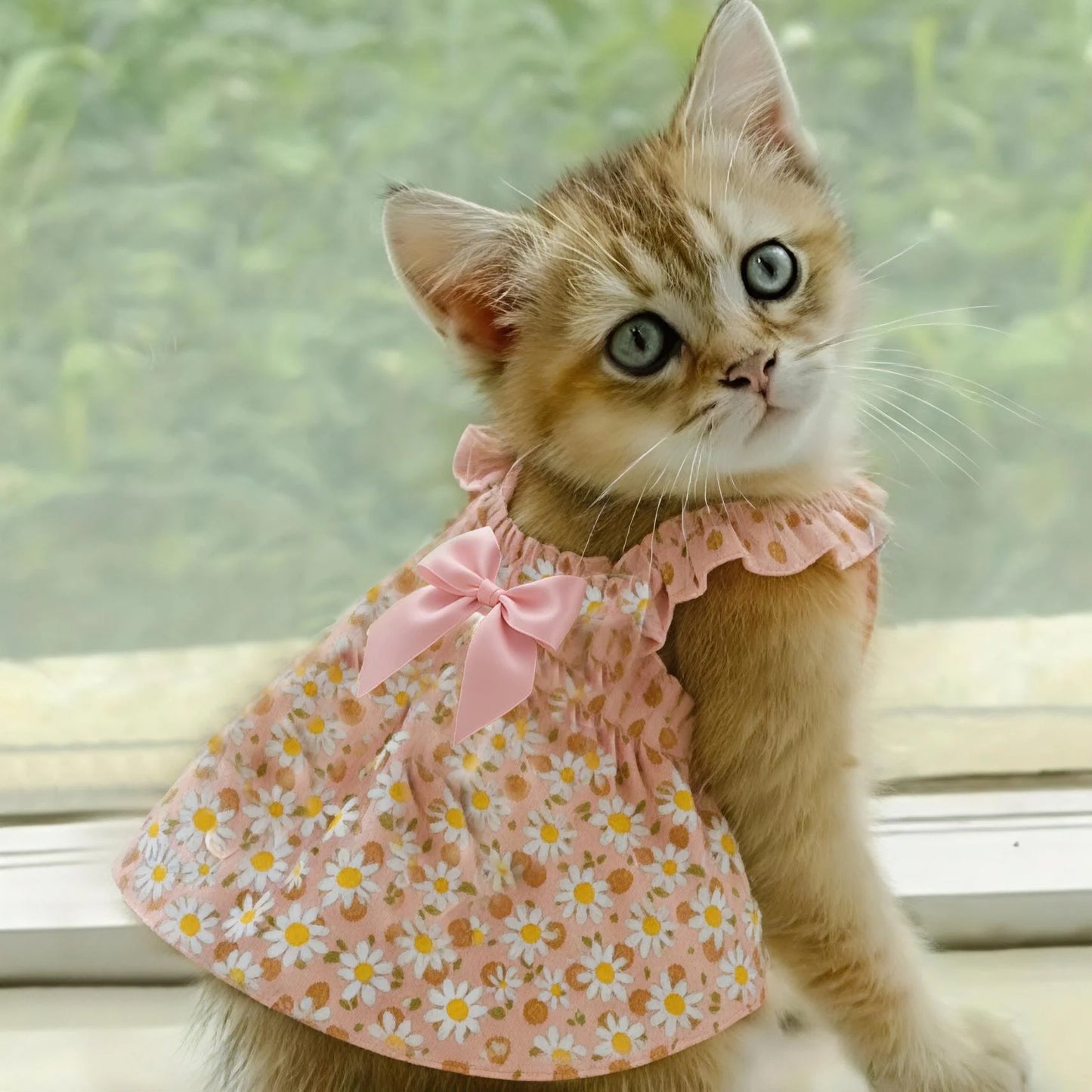 Cat Skirt Dress With Floral Print For Small Pets Collection