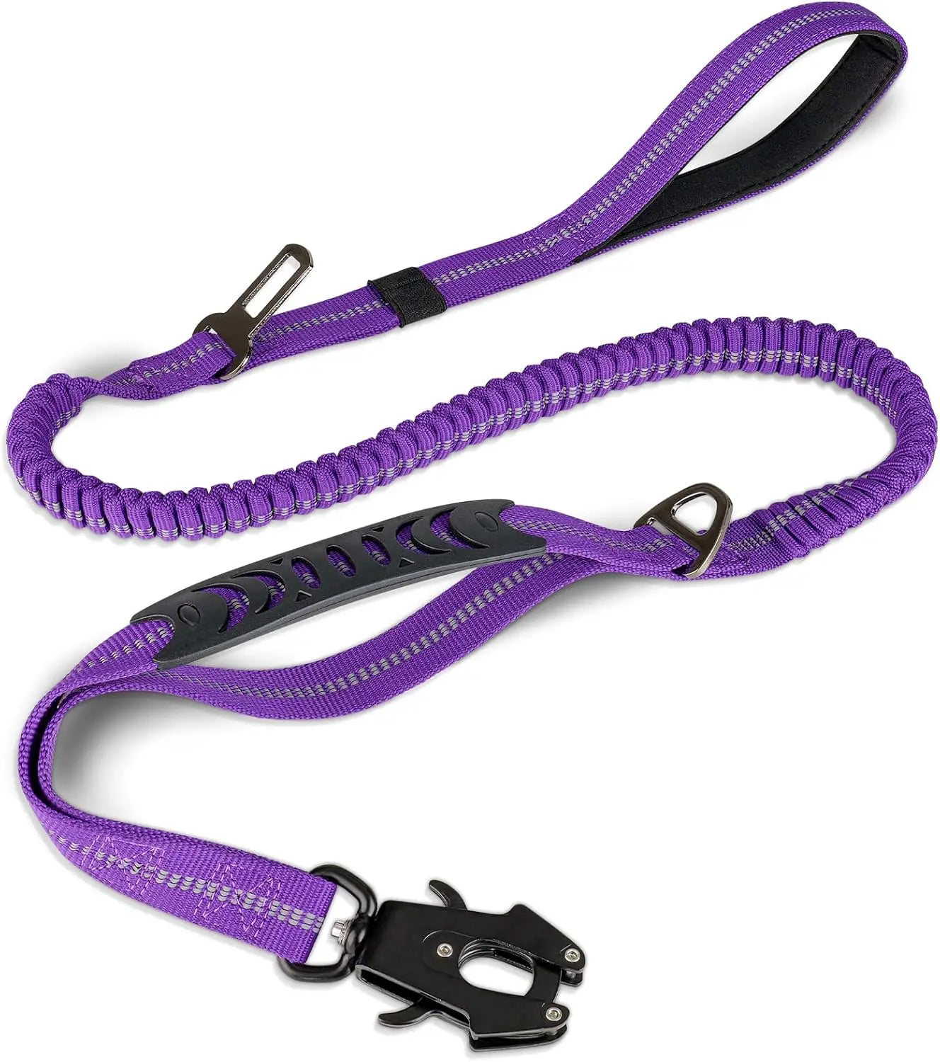 DCLOUD Reflective Shock Absorbing Dog Leash With Car Seatbelt