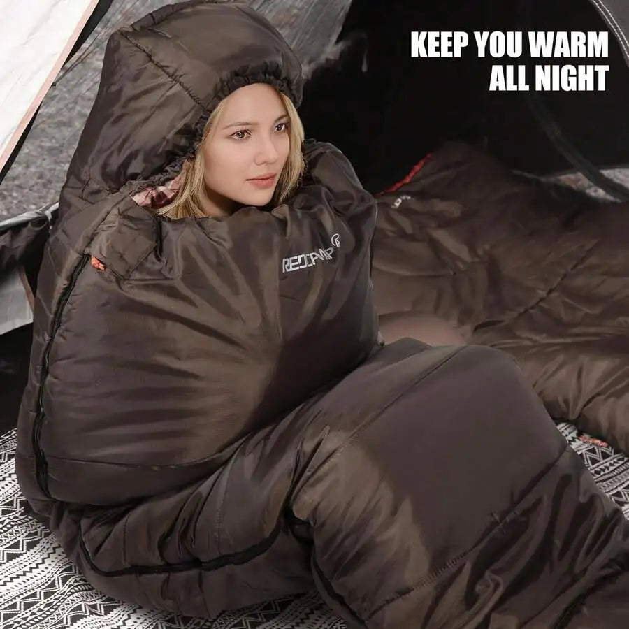 Cotton Filling Extra Thick Mummy Sleeping Bag For Adults Winter
