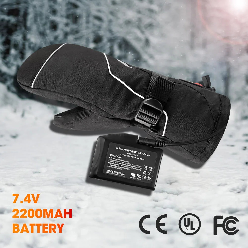 Snow Deer Electric Heated Gloves Thermal Waterproof Rechargeable For Winter