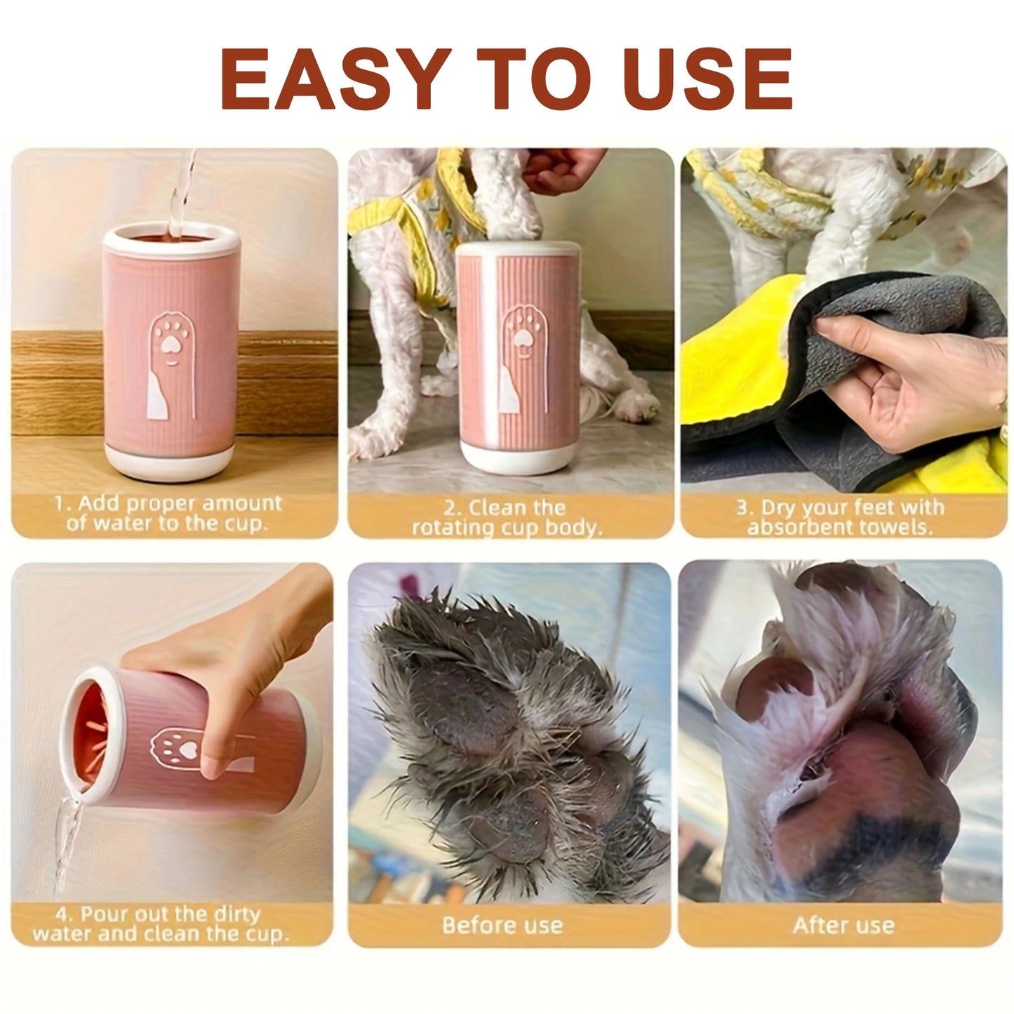 Pet Paw Cleaning Cup For Cats And Dogs Effortless Cleaning