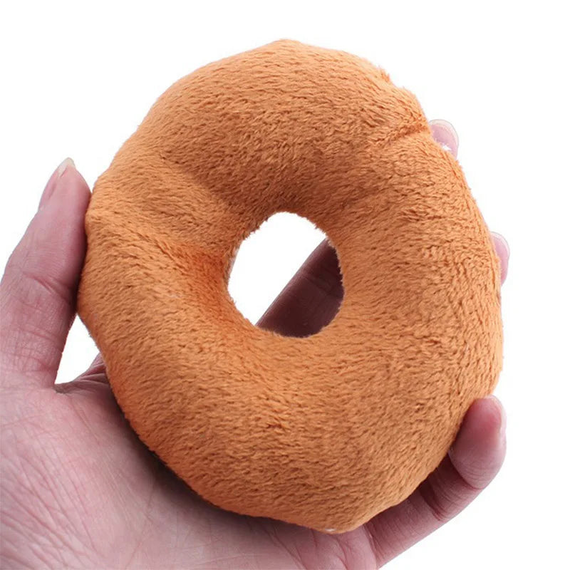 PetMundo Soft Plush Donuts Dog Toy With Squeaker Sound