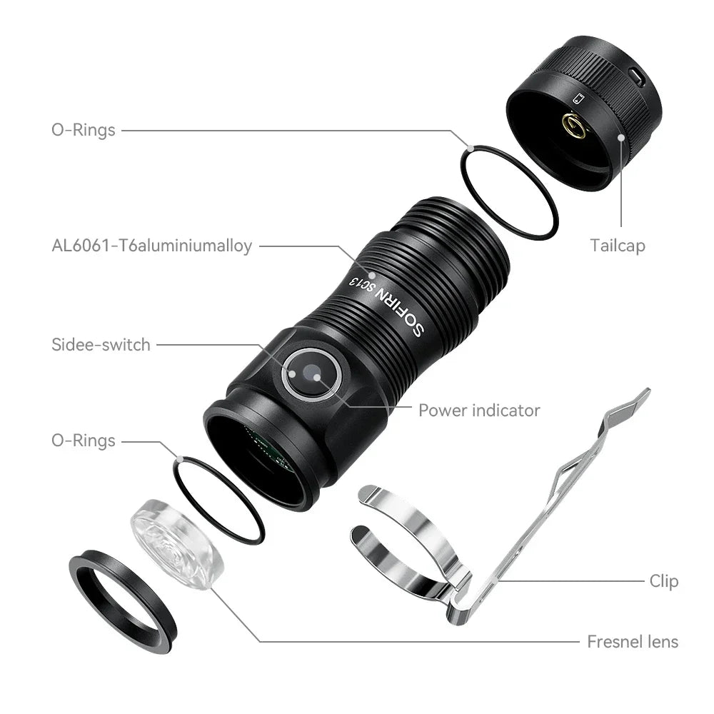 Sofirn Mini SC13 SST40 LED 1300 Lumen Tactical Flashlight