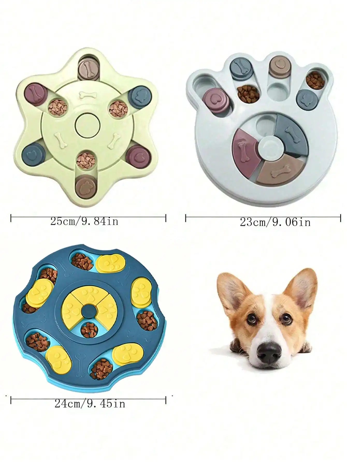 Durable Interactive Dog Cat Slow Feeder Bowl Puzzle Food Dispenser