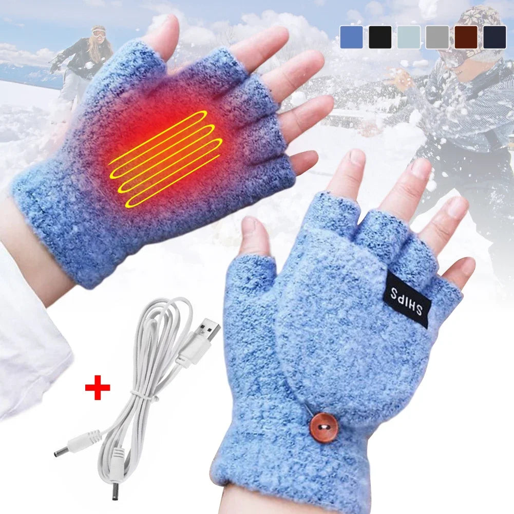 USB Electric Heating Gloves for Sports and Winter Activities