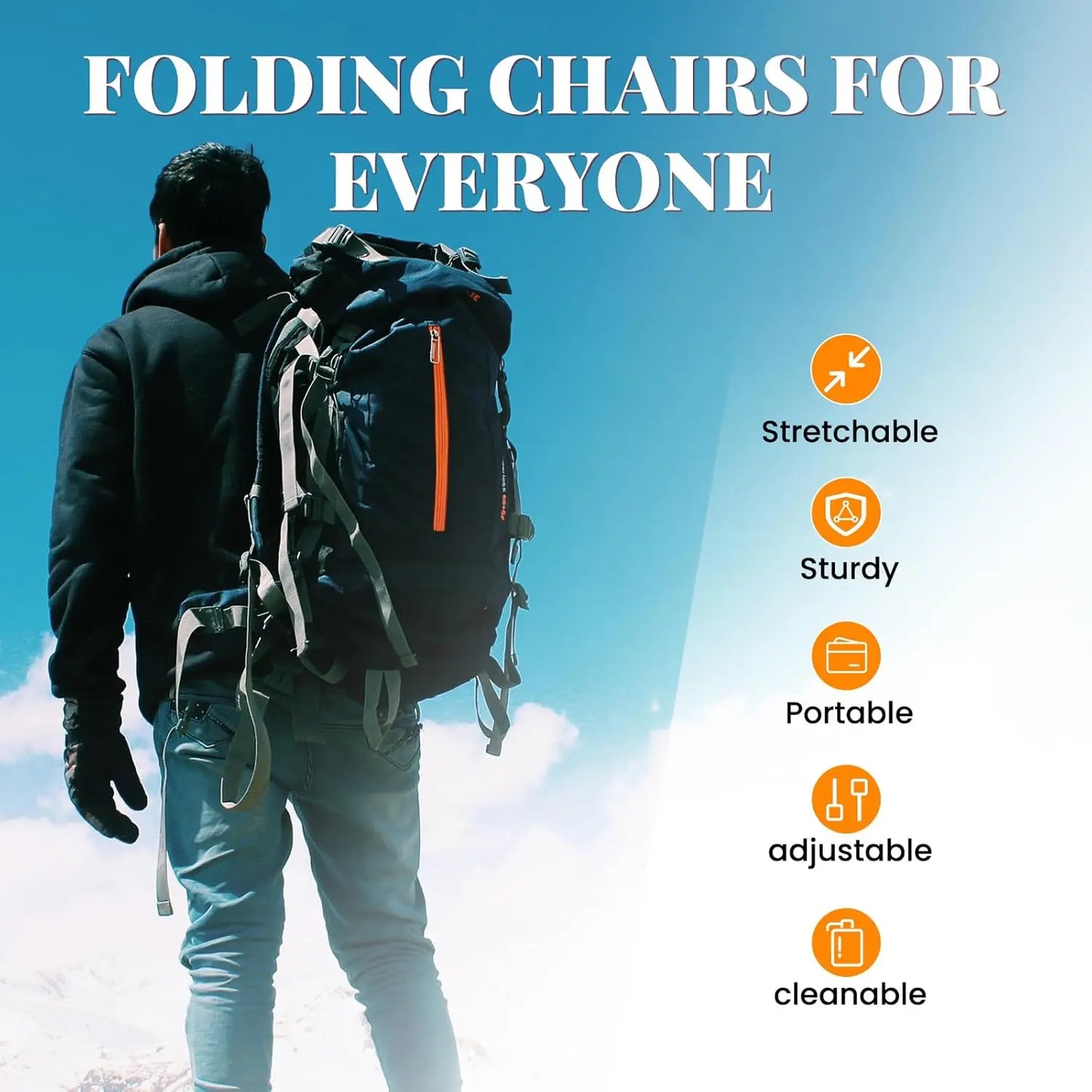 YTYIN Two Pack Portable Folding Stool With Cushion Telescoping
