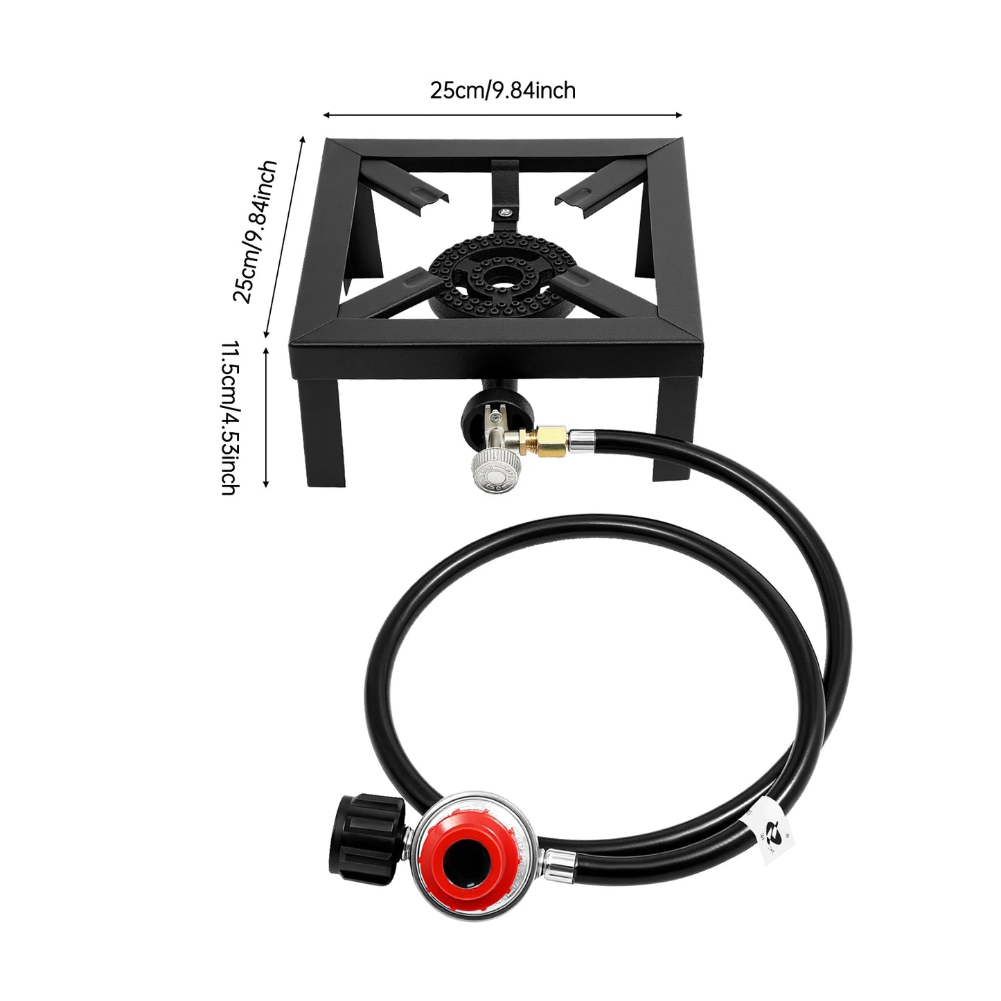 Portable Double Burner Gas Stove With 0-10 PSI Regulator