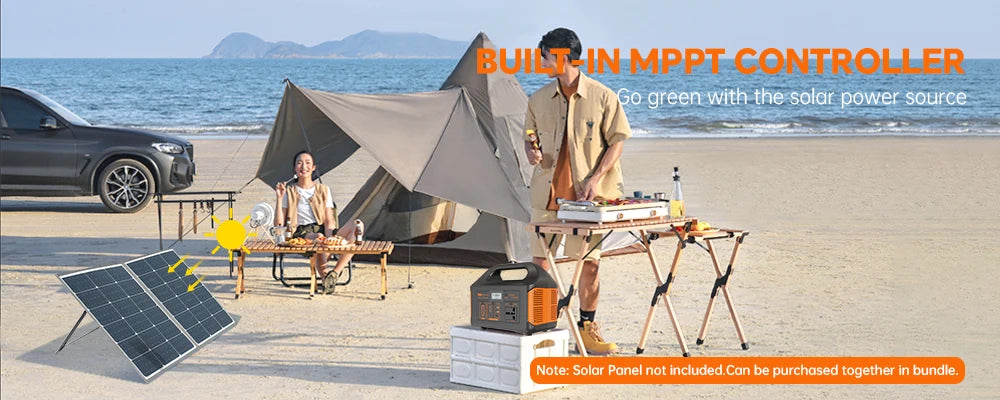 GaiaRay Electric 500W Portable Solar Power Station LifePO4 Battery