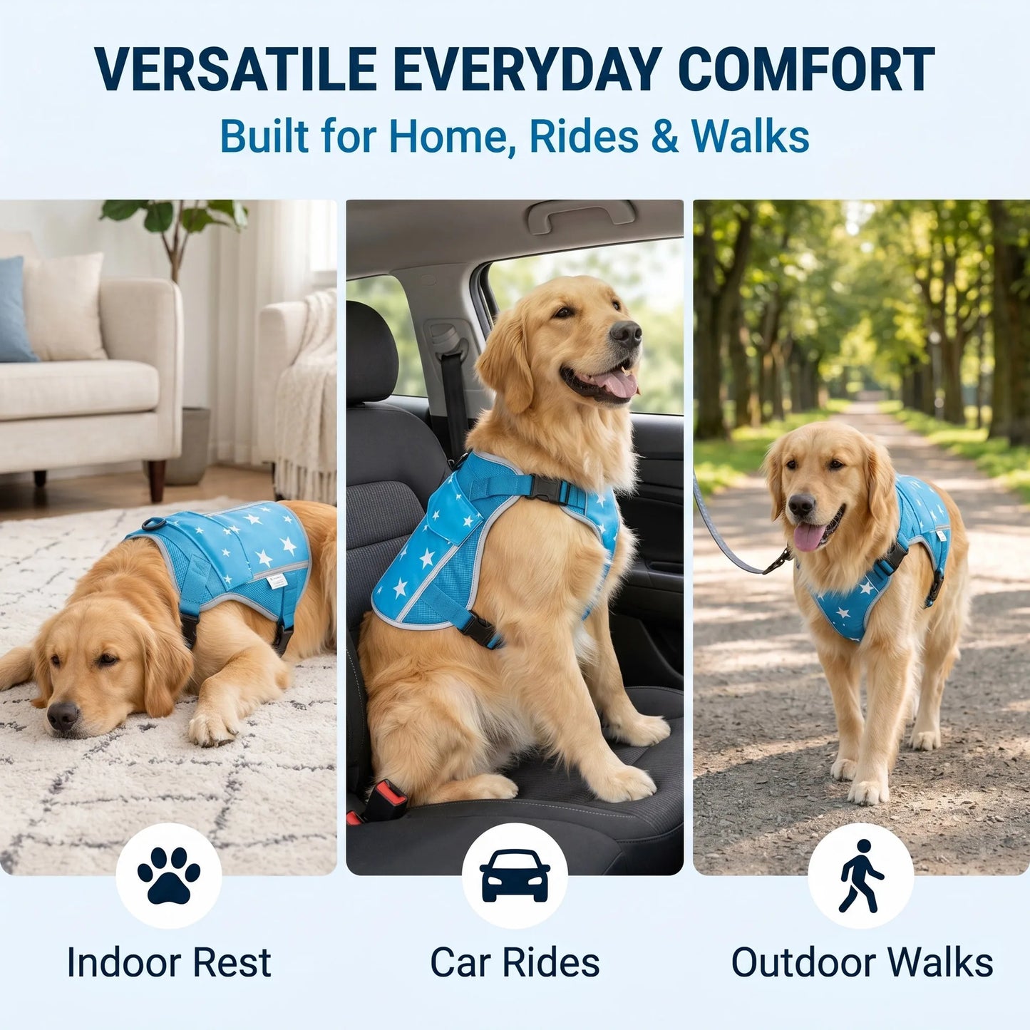 Pet Dog Cooling Vest Harness With Frozen Packs