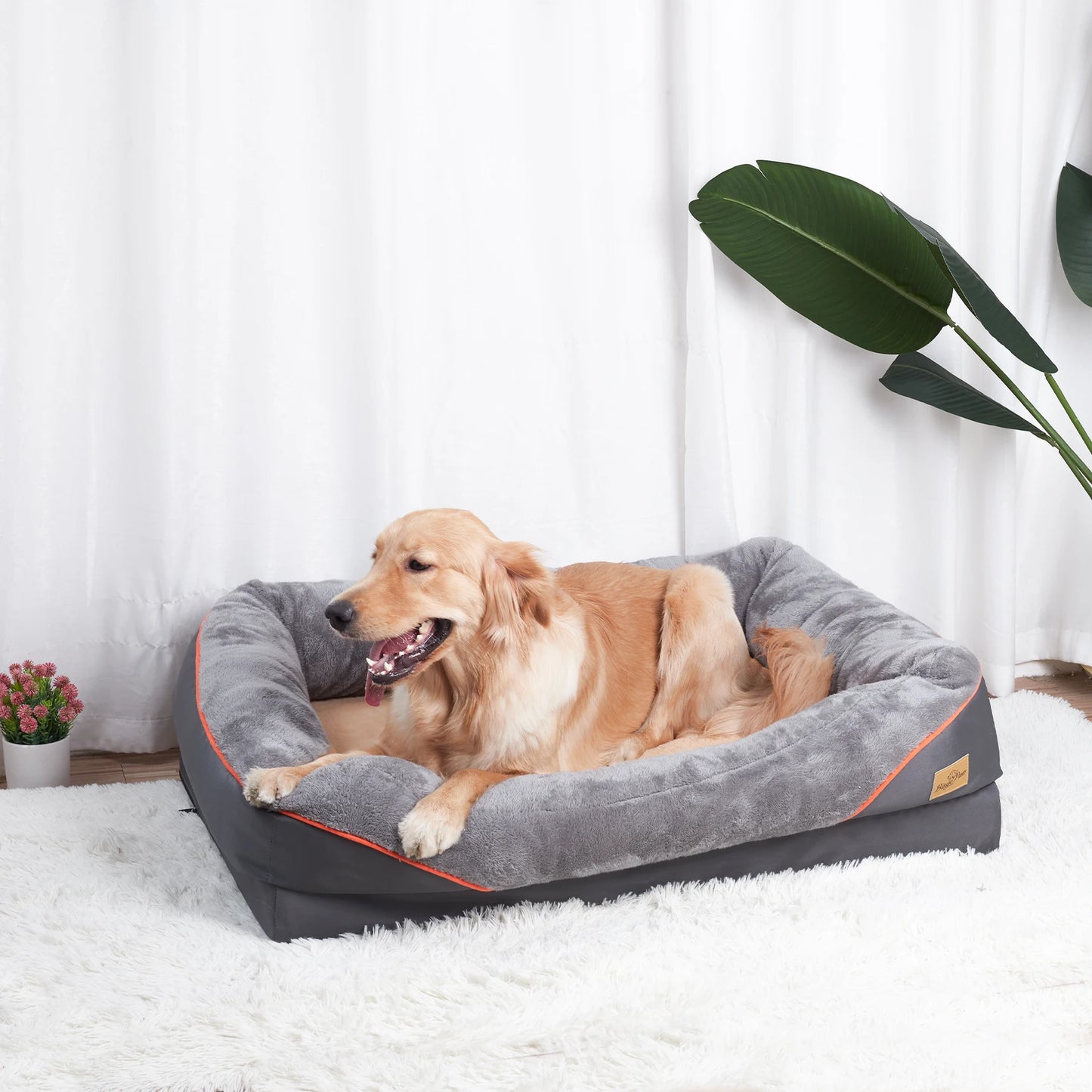 BINGOPAW Dog Bed Soft Fleece Removable Washable Cover Waterproof