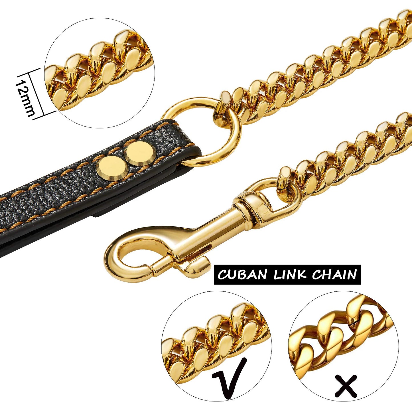 Stainless Steel Chain Collar for Dogs Durable Training Collar