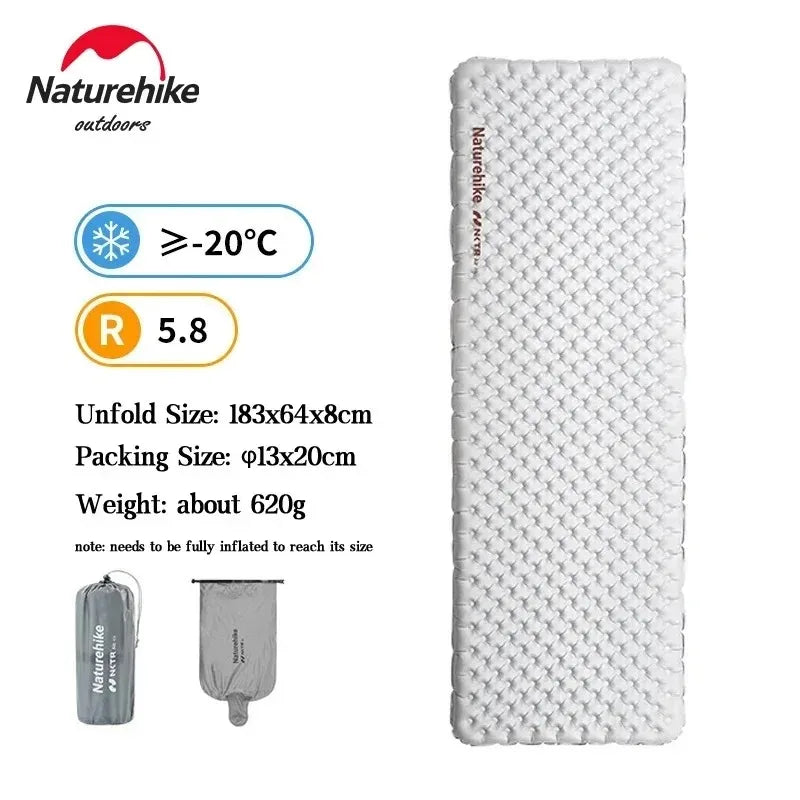 Naturehike Ultralight Inflatable Sleeping Pad R Value 5.8 Outdoor Camping