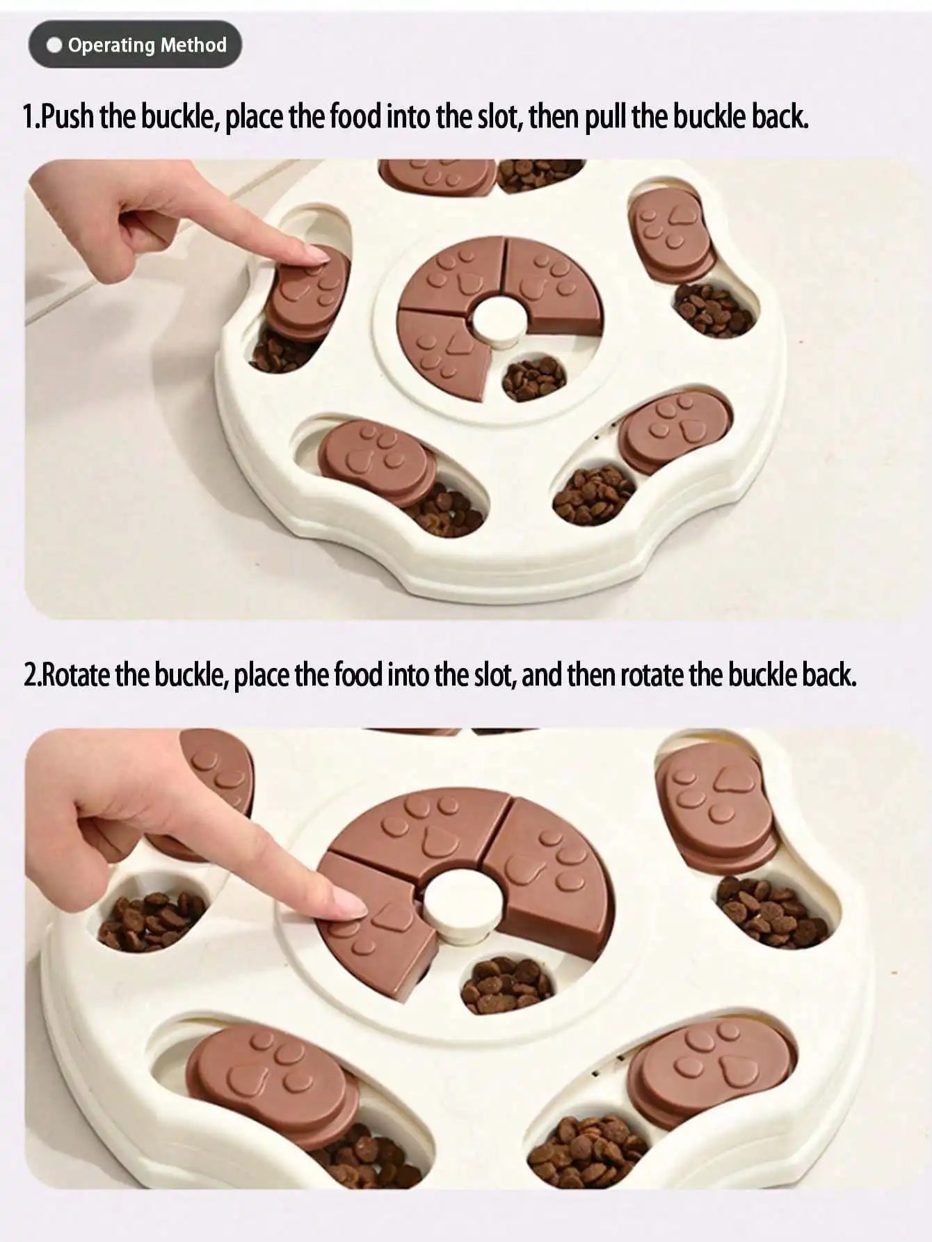 Durable Interactive Dog Cat Slow Feeder Bowl Puzzle Food Dispenser