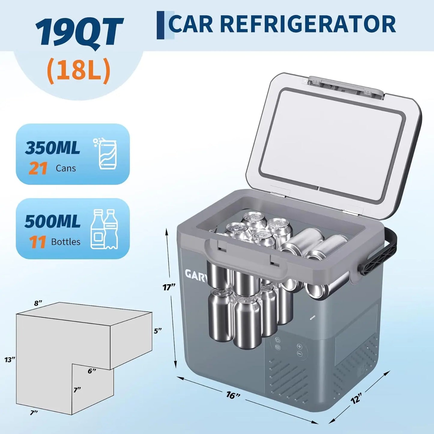 HiMISS Car Refrigerator Portable Freezer With Inverter Compressor