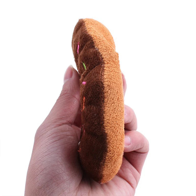 PetMundo Soft Plush Donuts Dog Toy With Squeaker Sound