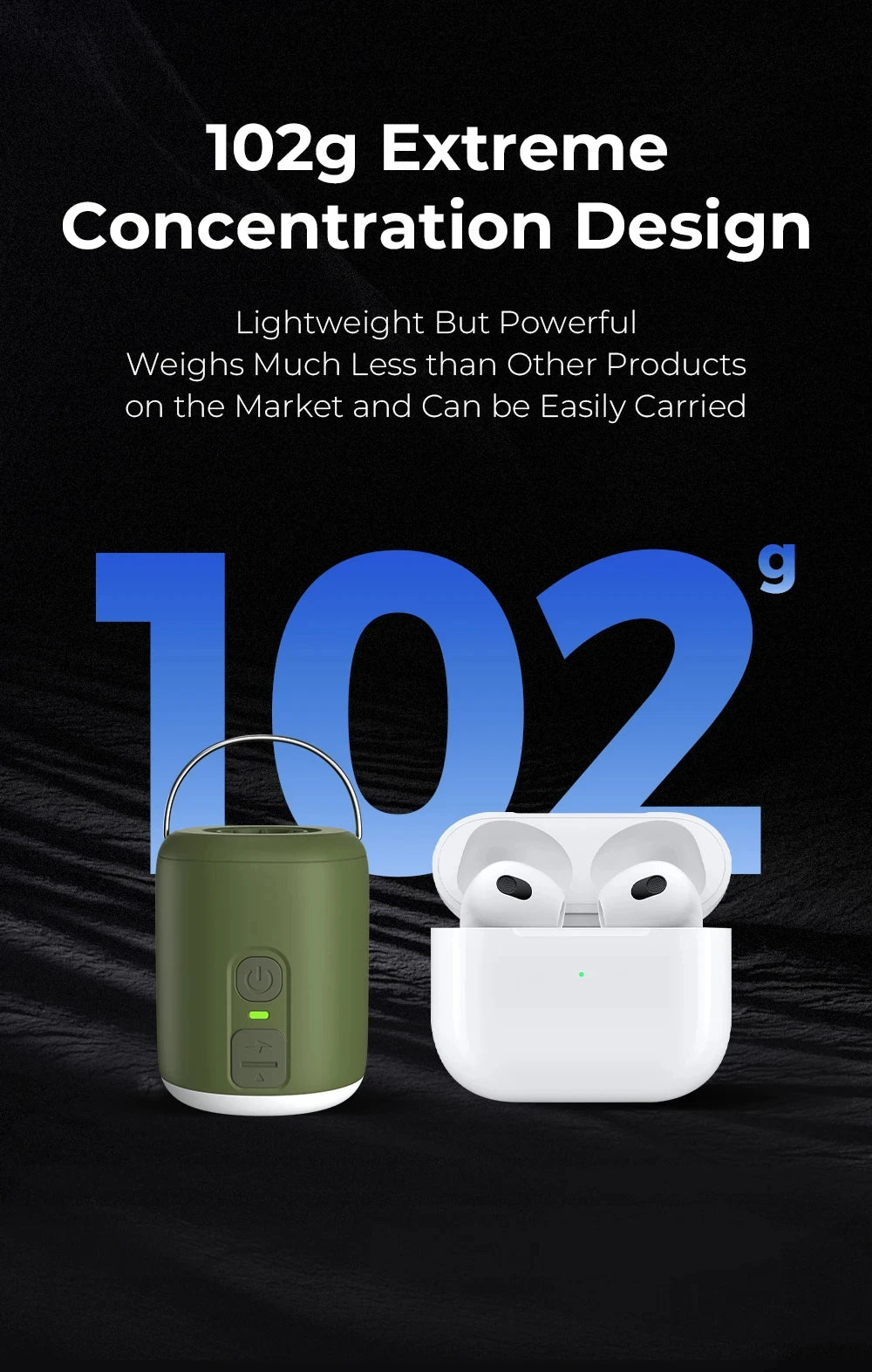 Tiny Air Pump With Magnetic Design And Camping Lantern