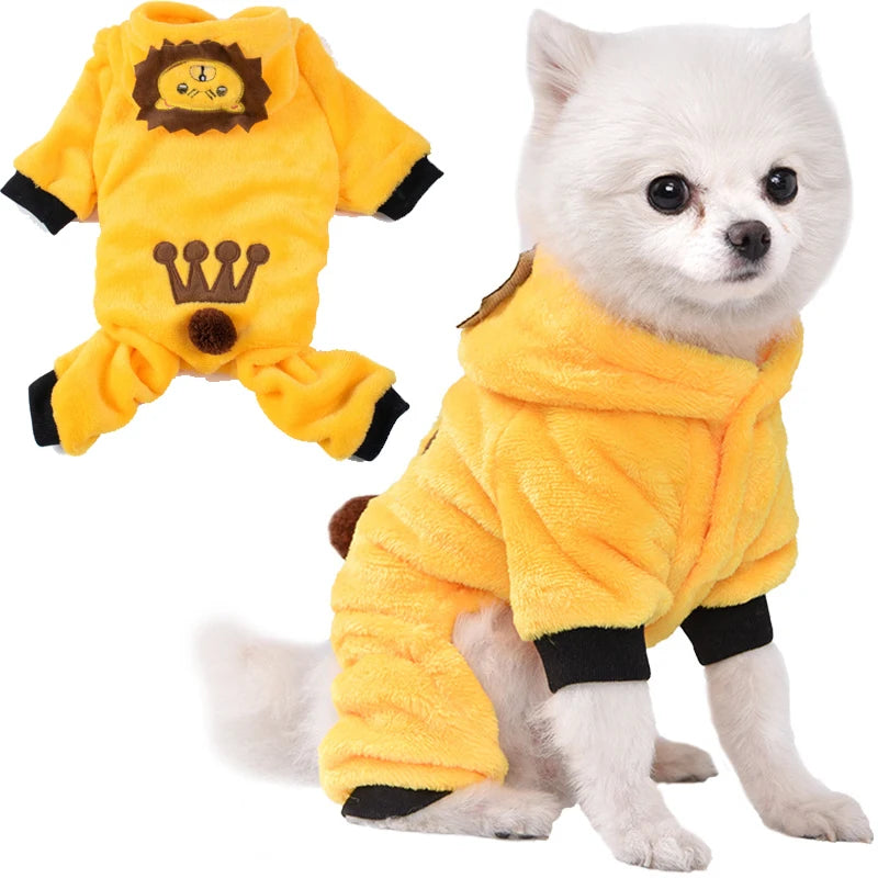 Pet Dog Clothes Fleece Jumpsuit For Small Dogs And Puppies