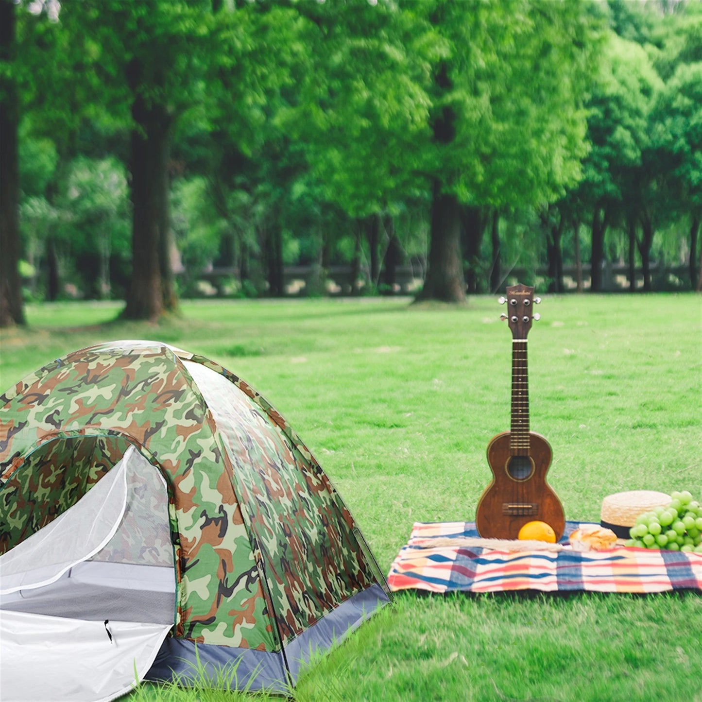 Family Camping Dome Tent Waterproof UV Proof With Fiberglass Poles